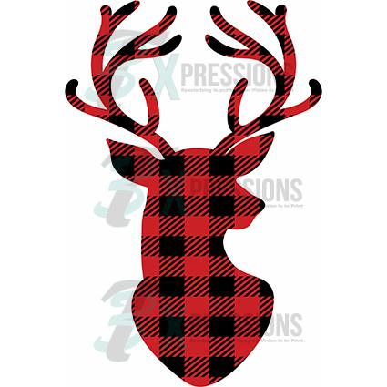 Download Buffalo Plaid Reindeer Head - 3T Xpressions