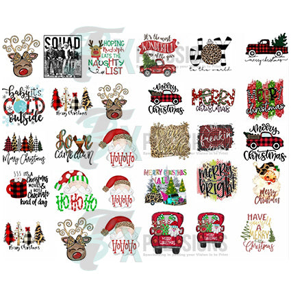 Christmas Bundle 30 Sublimation Transfers - 3T Xpressions