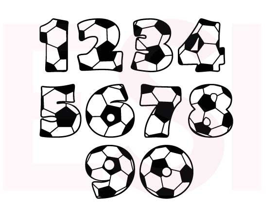 Soccer Numbers 0-9 SVG Cutting Files – ESI Designs