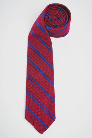 RED GRENADINE WITH BLUE DOUBLE STRIPES