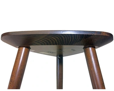 Three Legged Triangle Seat Wood Bar Stool Seat Detail Underside View