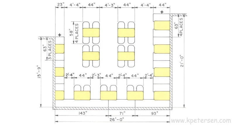 Combination Bench Seats with Cluster Seating Unit Arrangements