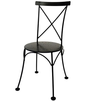 French Style Ornate Wrought Iron Chair Front/Side Detail