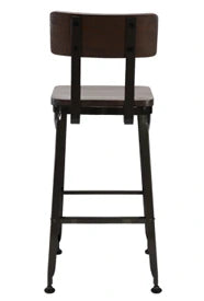 Steel Bar Stool Vintage Industrial Style Rear View