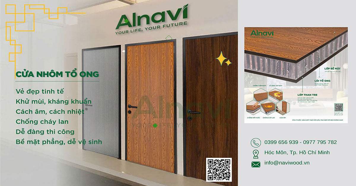 showroom cửa nhôm tổ ong alnavi