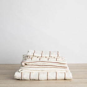Linen Sheet Set With Pillowcases - White- CULTIVER- USA