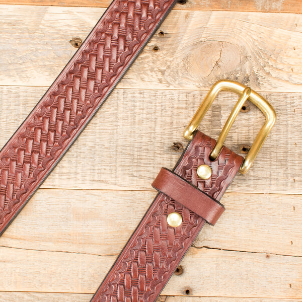 Brown Basket Weave English Bridle Leather Belt – Yoder Leather Company