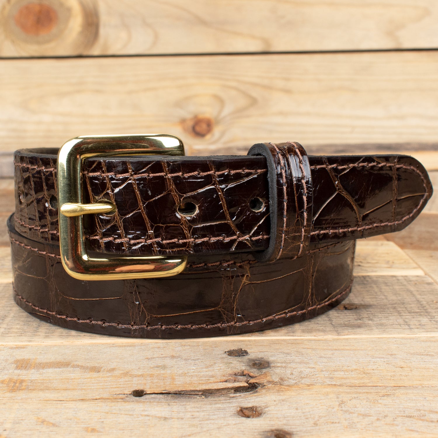 Brown Alligator Leather Belt - Real Gator Skin – Yoder Leather Company