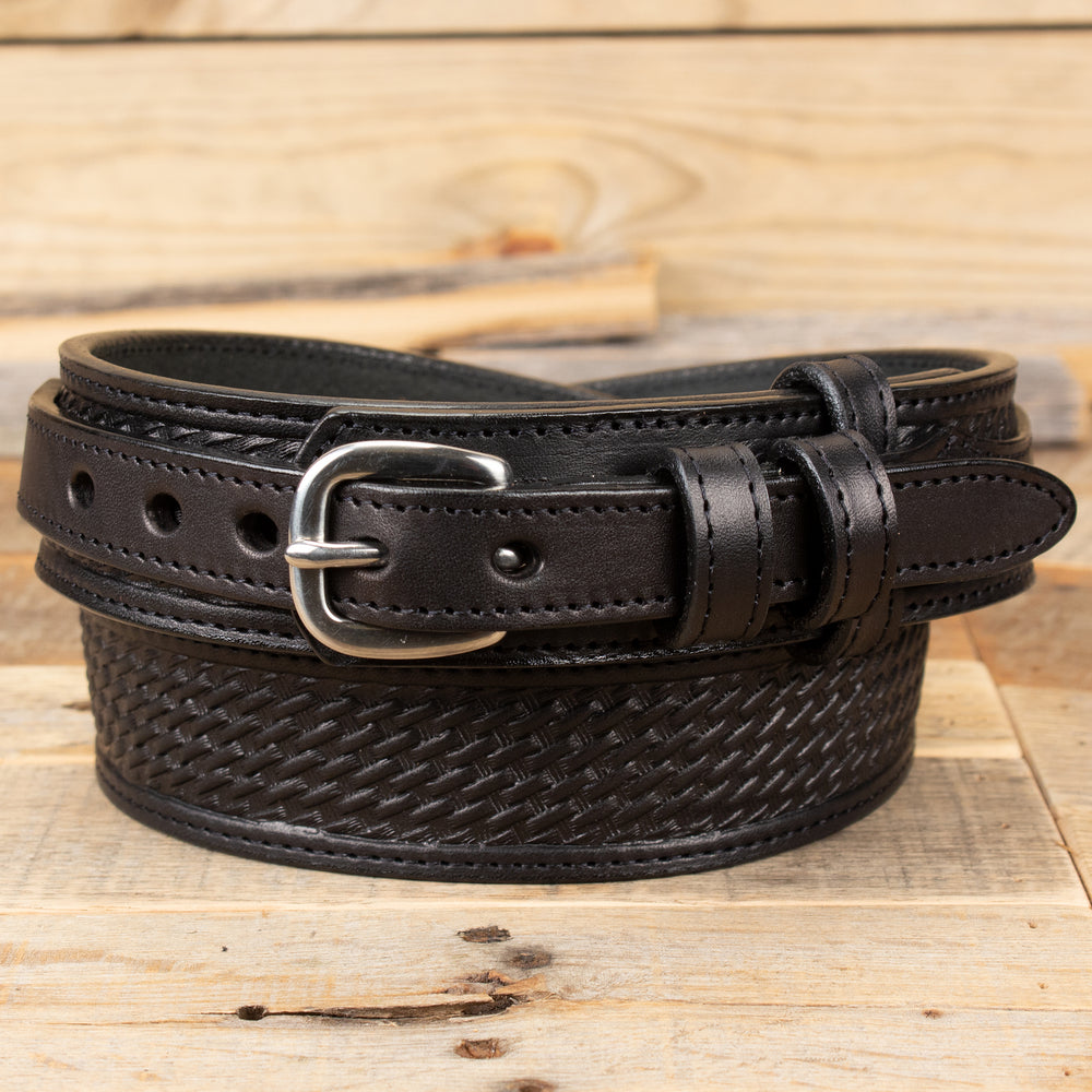 Black Basketweave Ranger Leather Belt – Yoder Leather Company