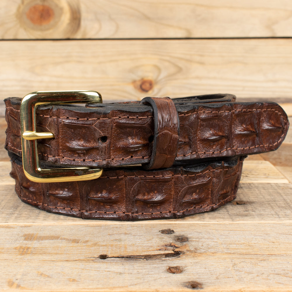 Brown Crocodile Leather Belt - Real Croc Skin – Yoder Leather Company