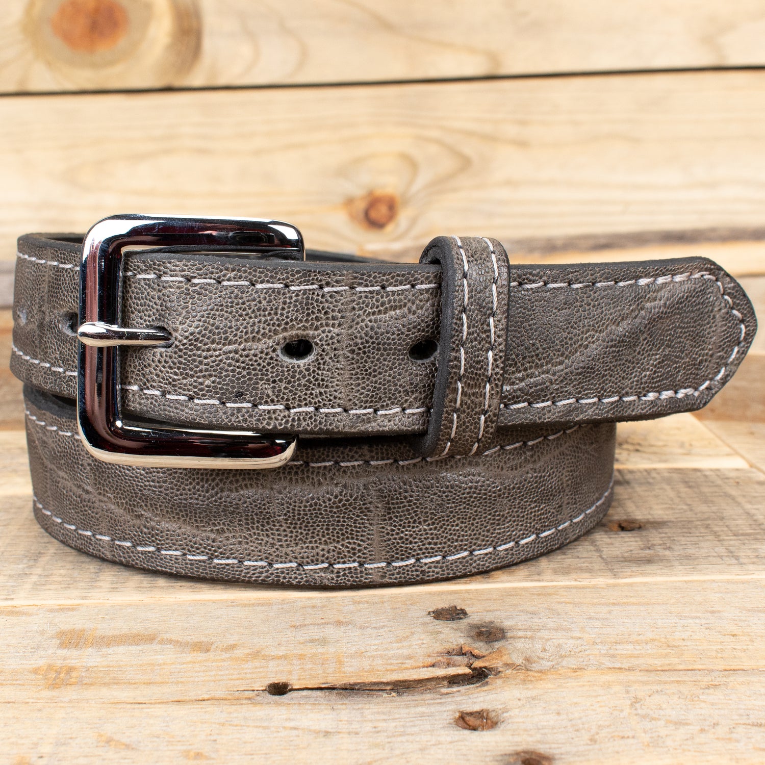 Gray Elephant Hide Leather Belt – Yoder Leather Company