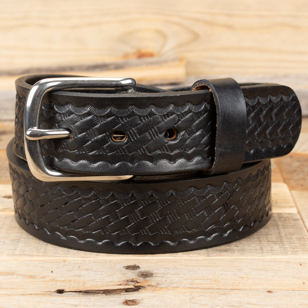 Black Basketweave English Bridle Leather Belt – Yoder Leather Company