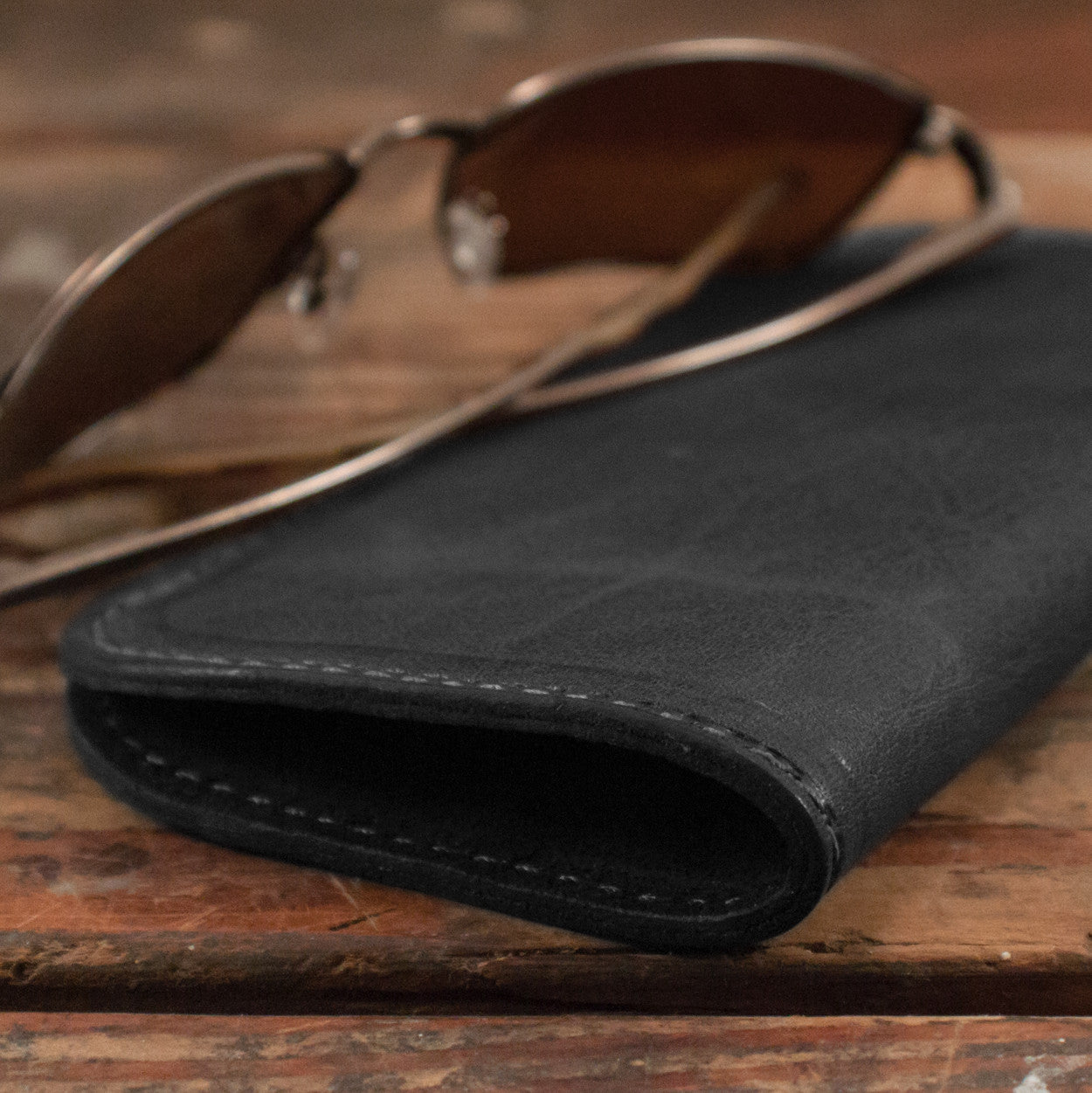 Bison Black Glasses Case