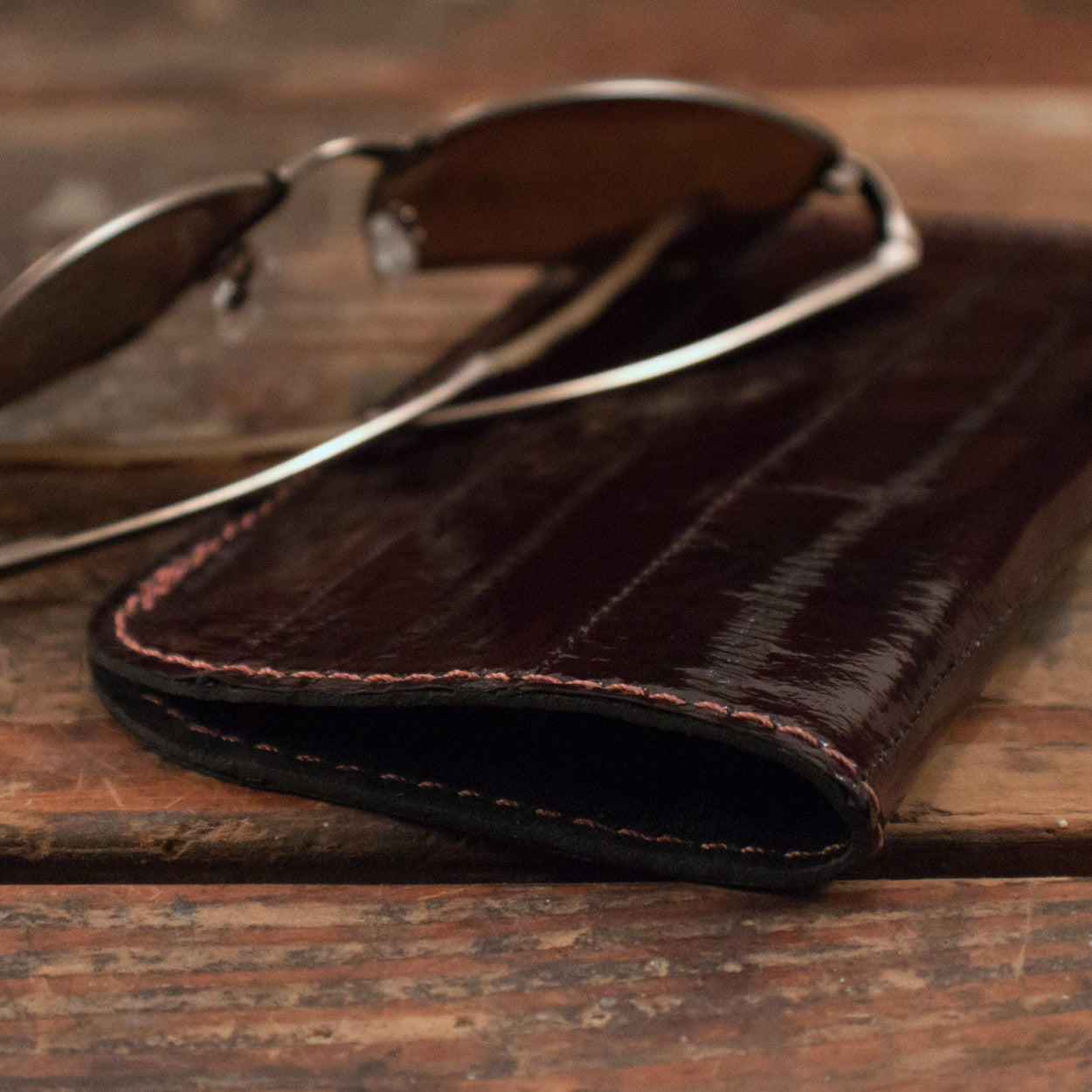 Eel Brown Glasses Case