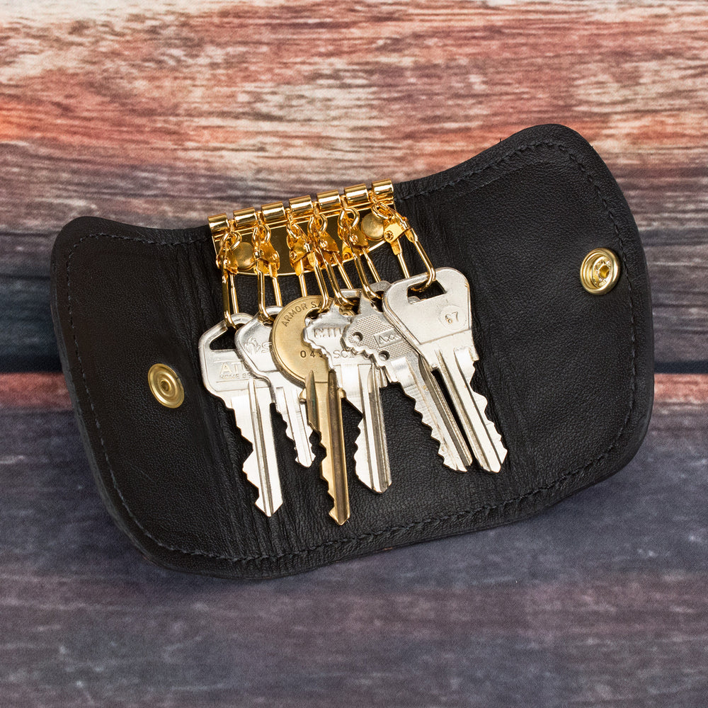 small mens leather key holder 4 hook