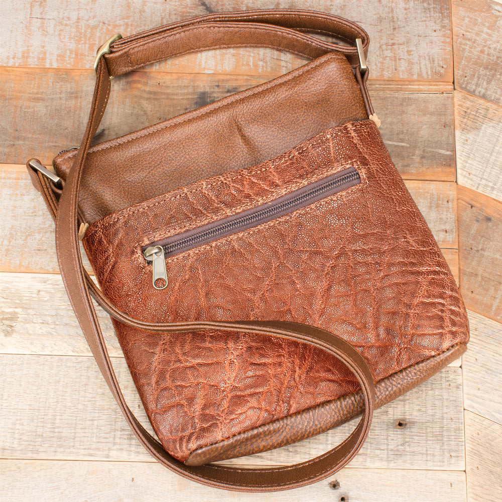 Caramel Brown Leather Crossbody Elephant Leather Handbag Purse – Yoder ...
