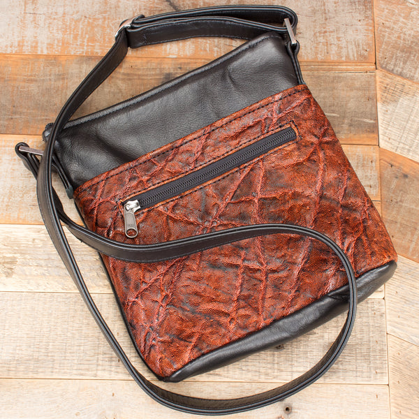 Black Leather Crossbody Elephant Leather Handbag Purse – Yoder Leather ...