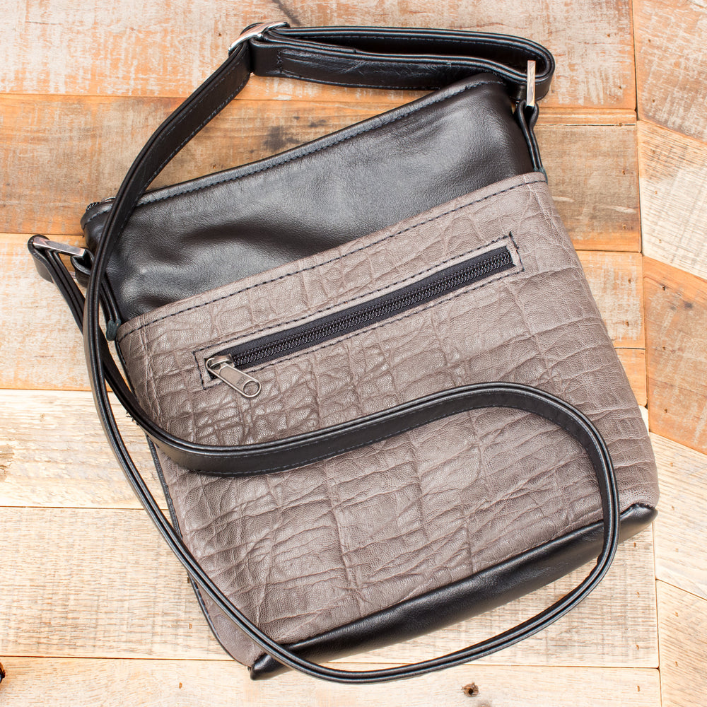 Gray Leather Crossbody Elephant Leather Handbag Purse – Yoder Leather Company