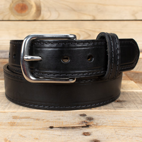 Black Stitched Bullhide Leather Belt – Yoder Leather Company