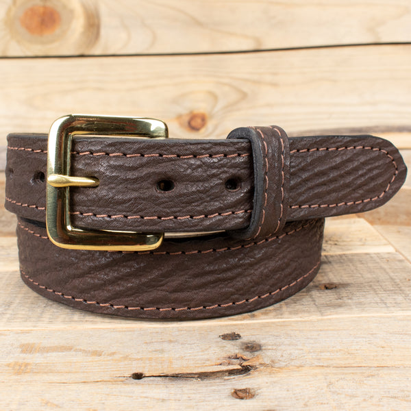 Brown Shark Skin Leather Belt - Handmade – Yoder Leather Company