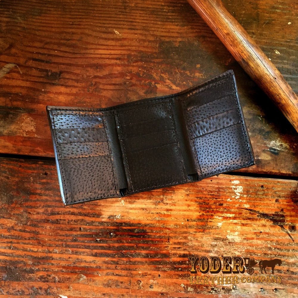 Gray Elephant Hide Trifold Leather Wallet – Yoder Leather Company