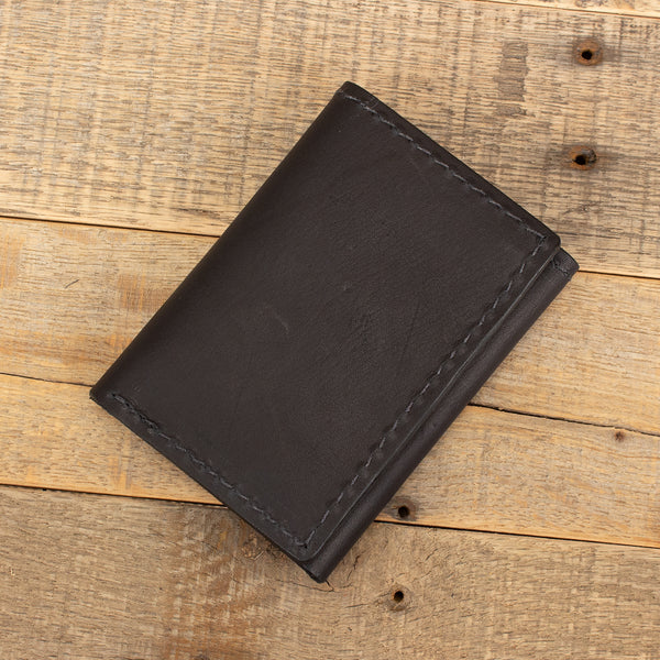 Amish Hand Made Black Kangaroo Trifold Wallet – Yoder Leather Company