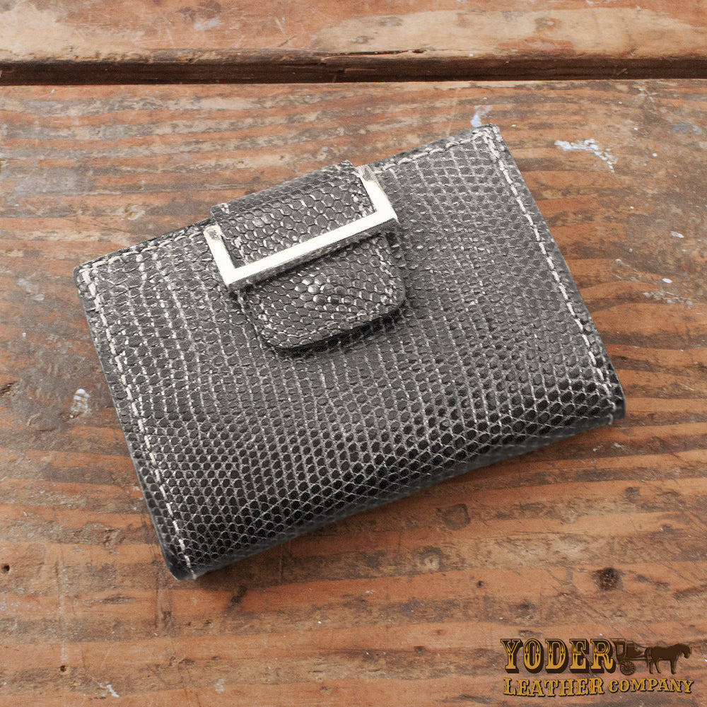 Women&#39;s Gray Lizard Leather Wallet – Yoder Leather Company