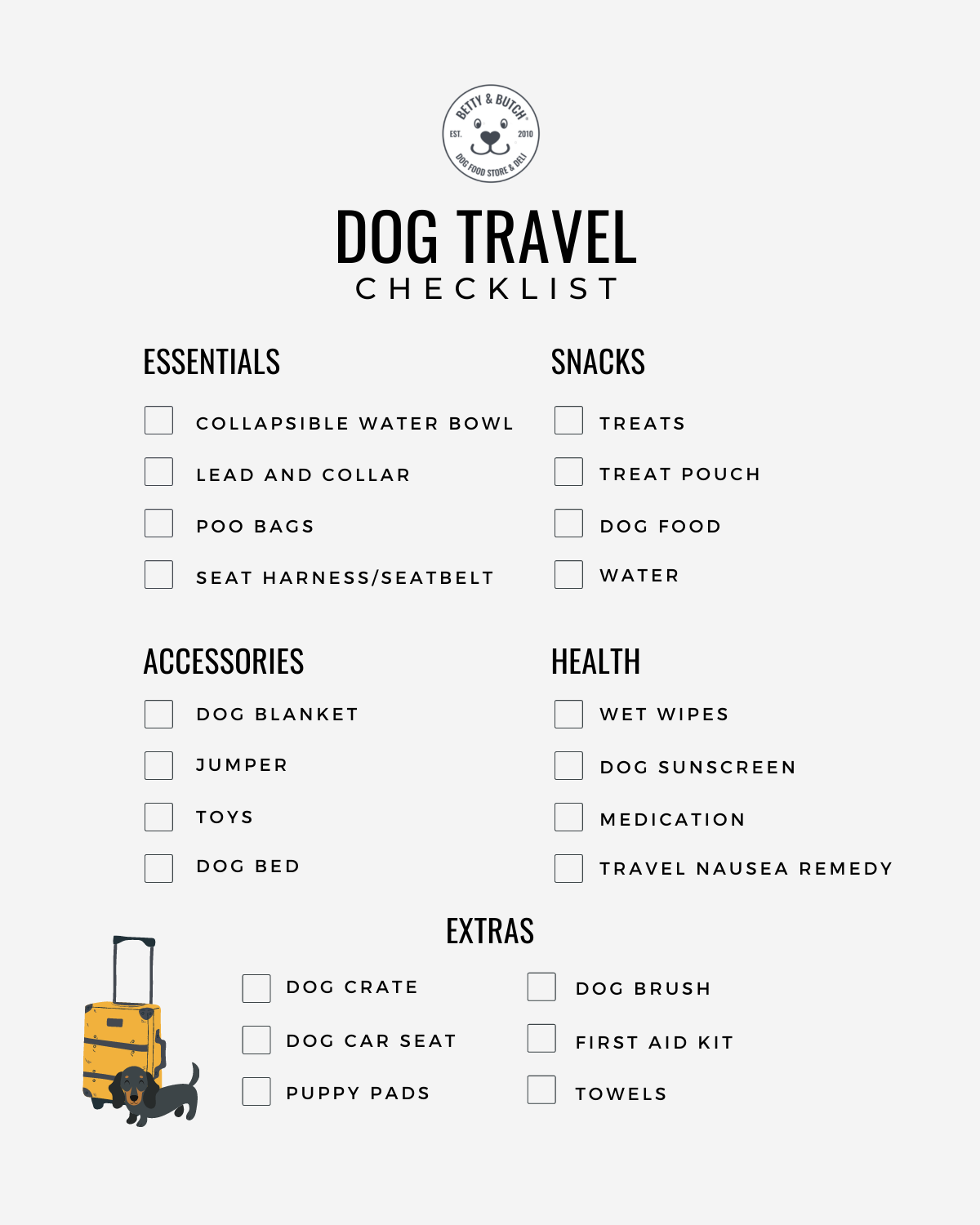 Dog Travel Essential List