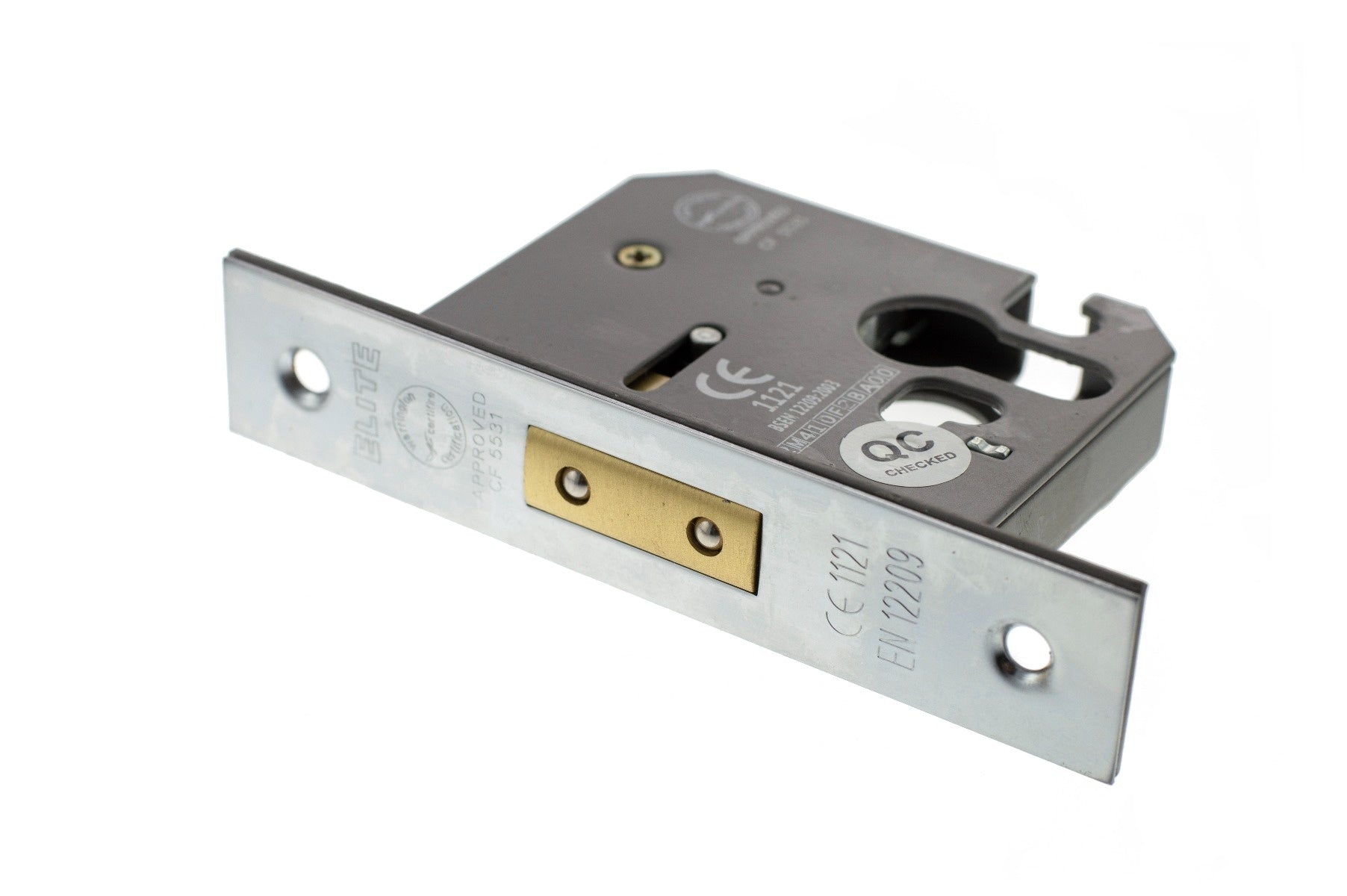 An image of Euro Deadlock [CE] 3" | UK Oak Doors - Satin Nickel