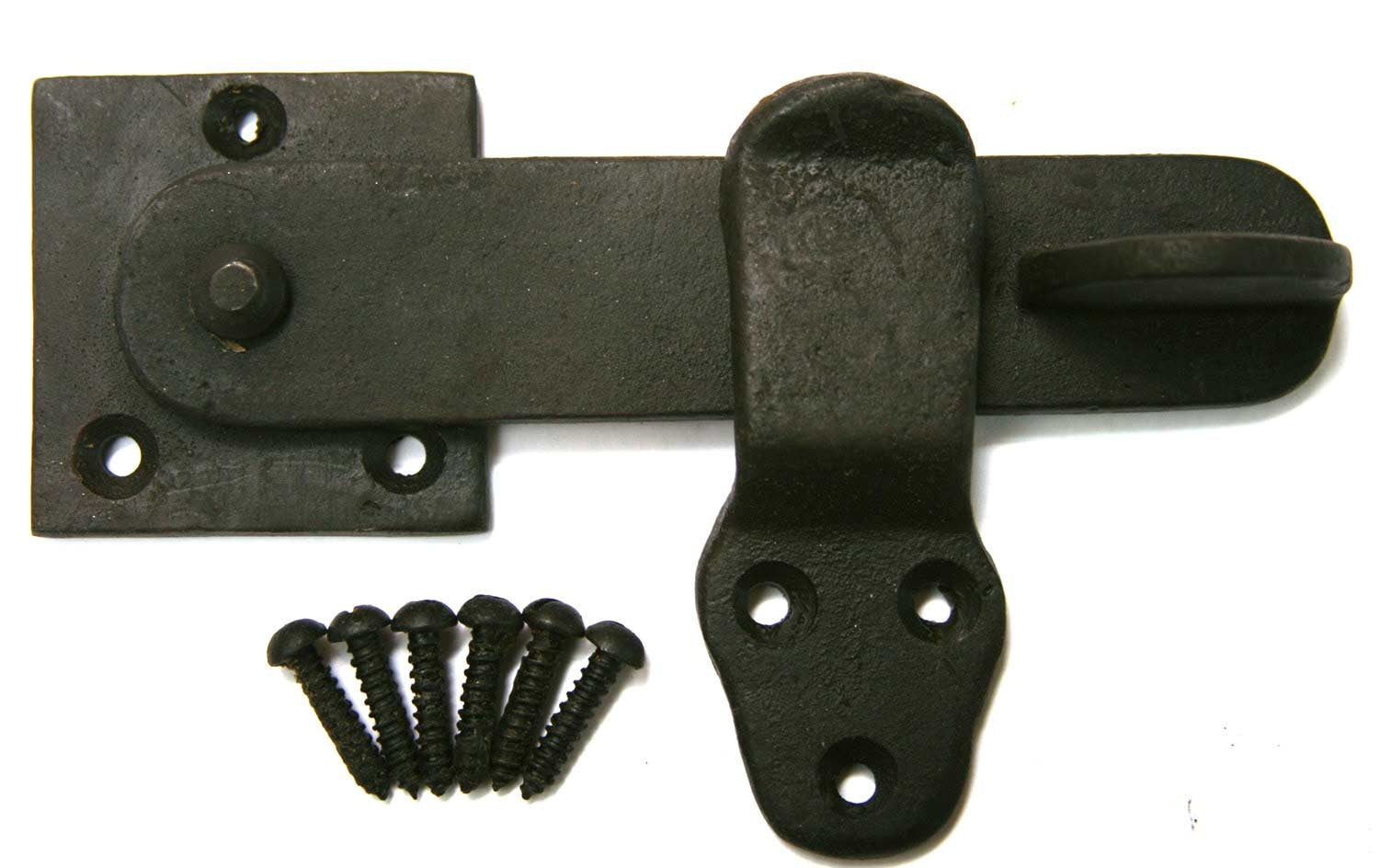An image of Hand Forged Privacy Latch | UK Oak Doors - Black Beeswax