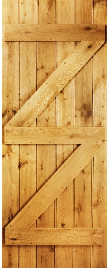 Solid Oak Rustic Ledge And Brace Door