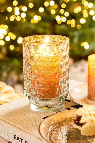 Textured Glass Candle Holder