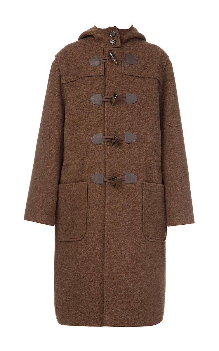 Brown Woolen Duffle Coat — FLOW THE LABEL