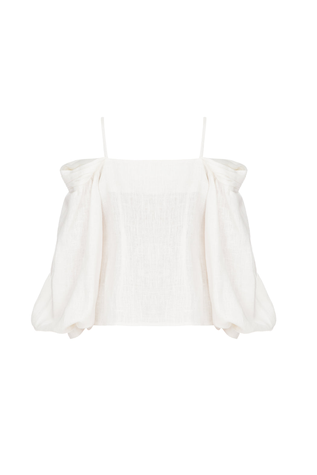 Long Sleeve Open-Shoulder Linen Top — FLOW THE LABEL