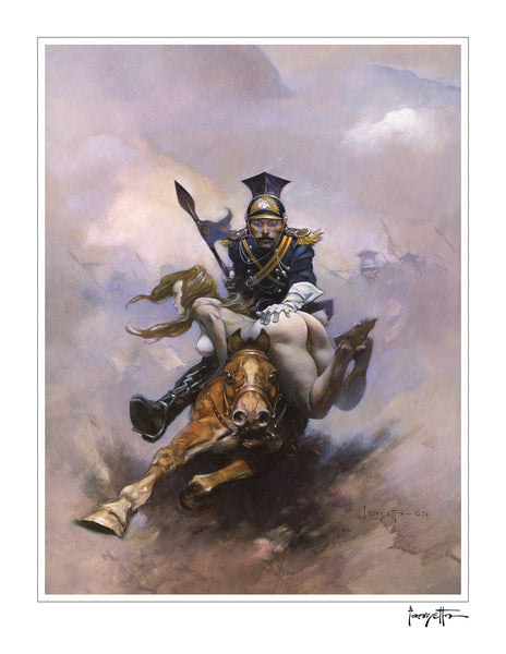 Frank Frazetta - Flashman at The Charge Print - Frazetta Girls