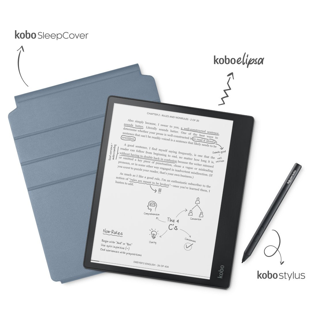 Kobo Elipsa 2E, eReader, 10.3 Glare-Free Touchscreen with ComfortLight  PRO, Includes Kobo Stylus 2, Adjustable Brightness, Wi-Fi, Carta E Ink  Technology