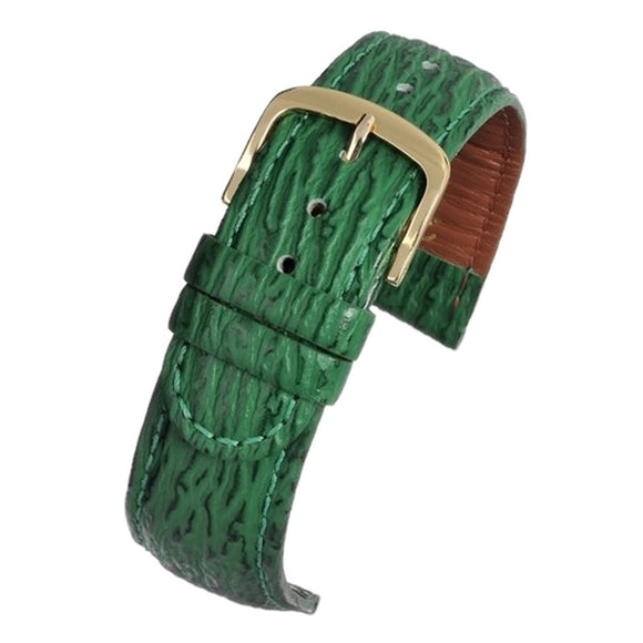 Shark Grain Watch Strap Padded Green 16mm and 20mm