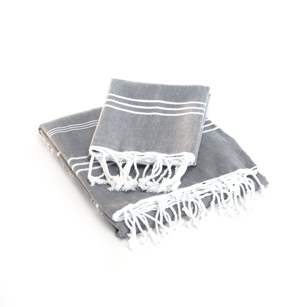 dark gray bath towels