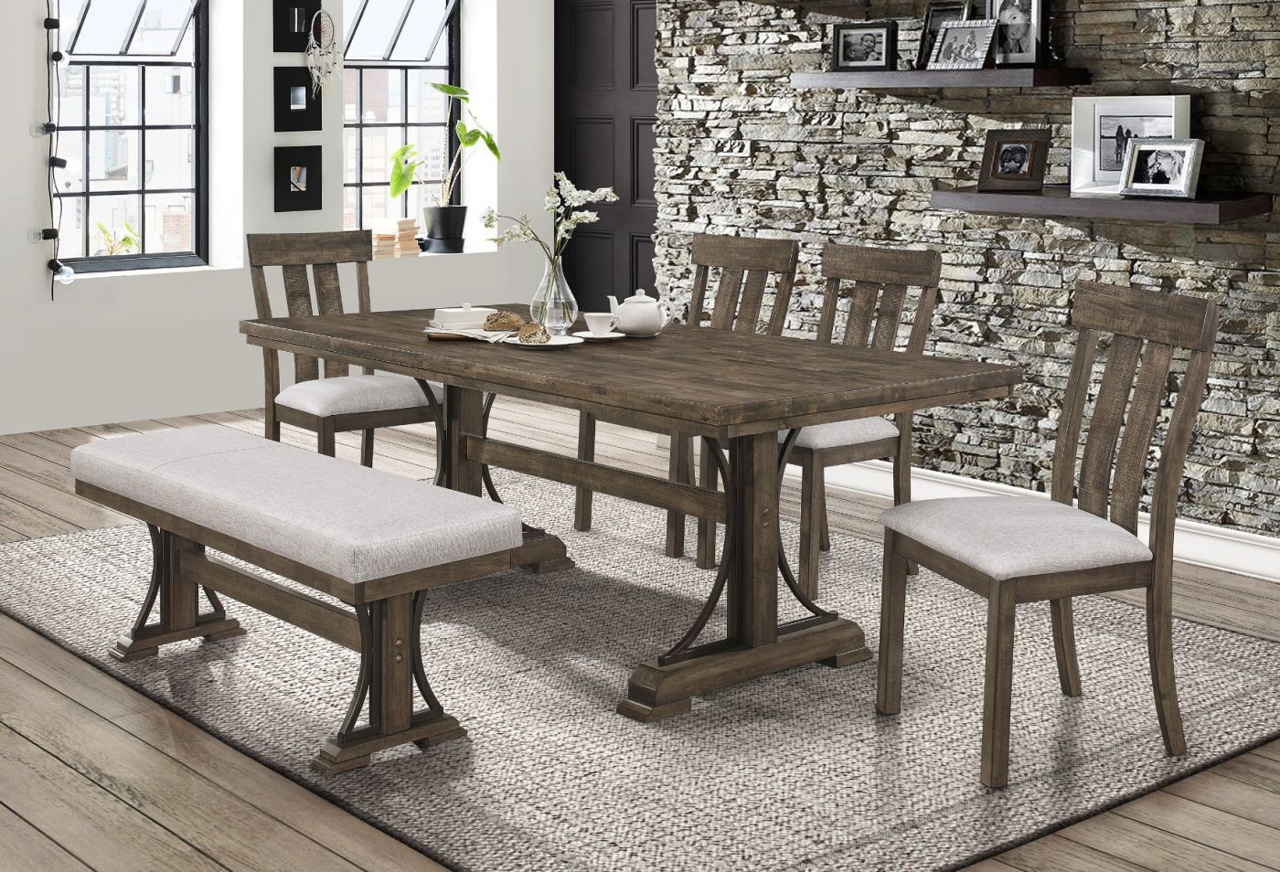 Quincy Butcher Block Dining Set My Furniture Place