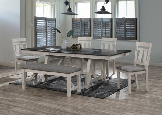 Chalk White and Gray Counter Storage Dining Set – My Furniture Place