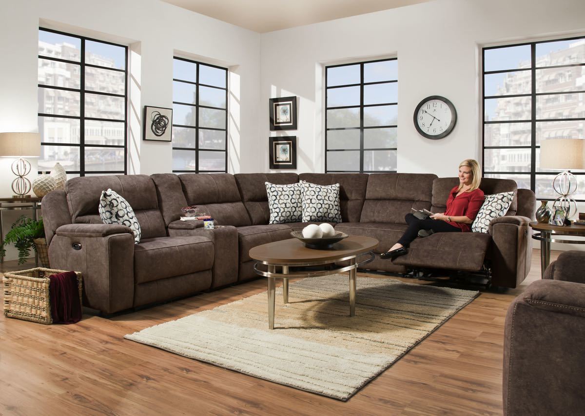 Corinthian Imprint Cocoa Sectional | My Furniture Place