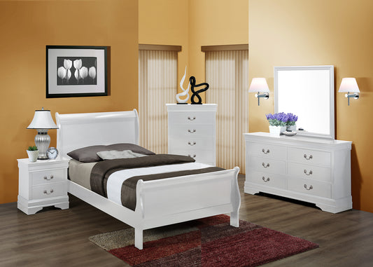 Louis Philippe Cappuccino Twin Sleigh 5-PCS Bedroom Set — Myers Goods Home  & Decor