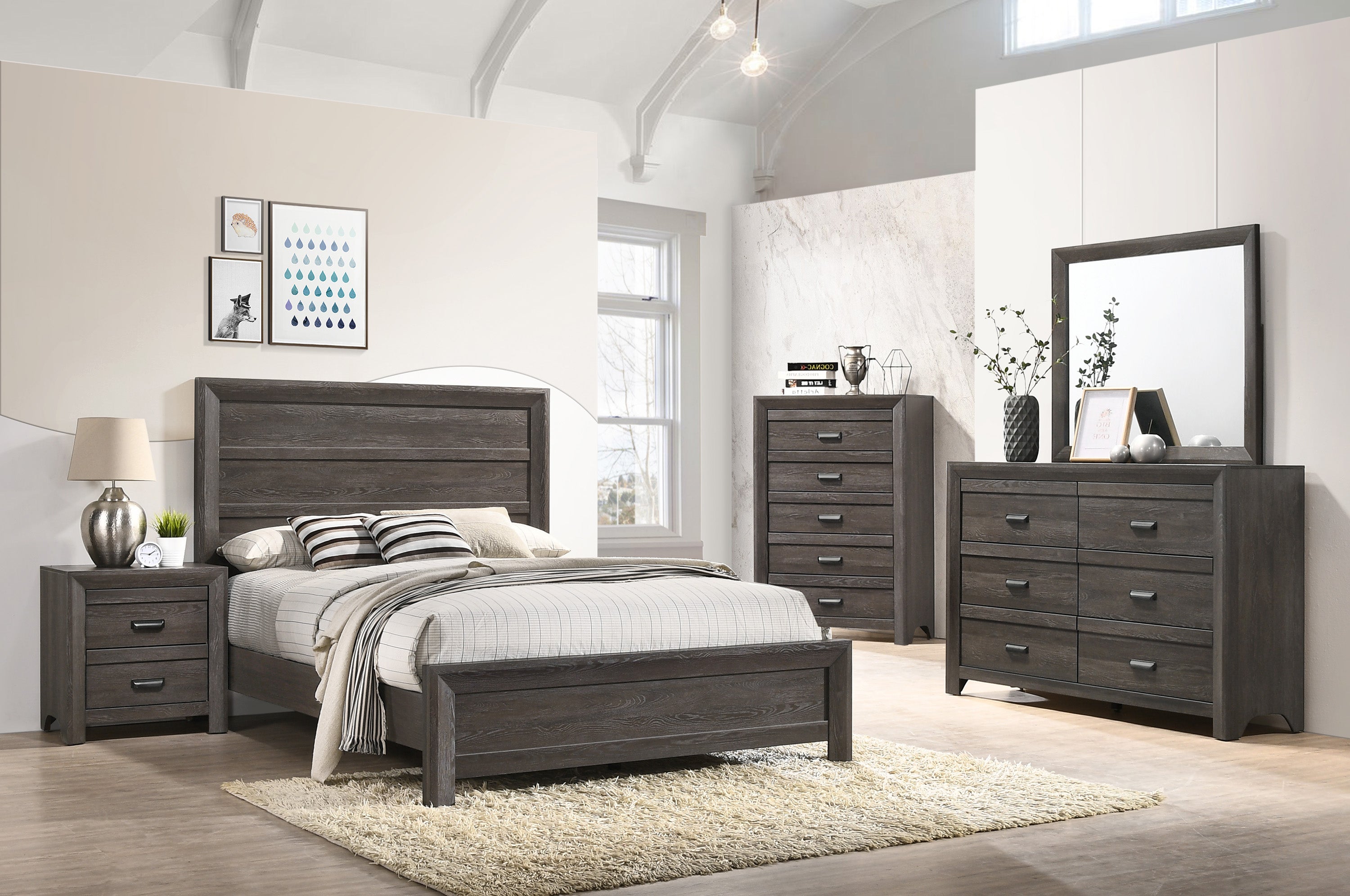 dark gray bedroom furniture set