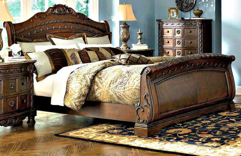 north shore sleigh king bedroom setashley furniture | my