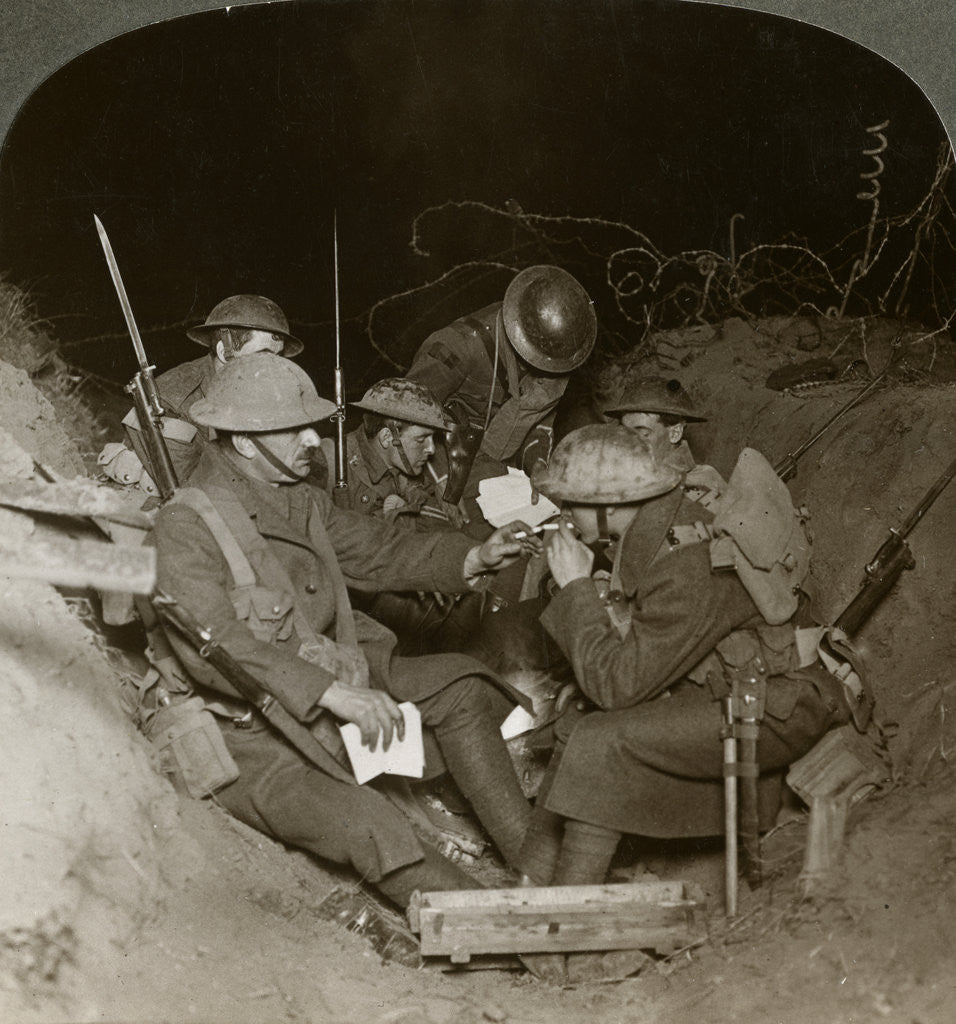 An evening in the reserve trenches at Beaumont Hamel, France, World War ...