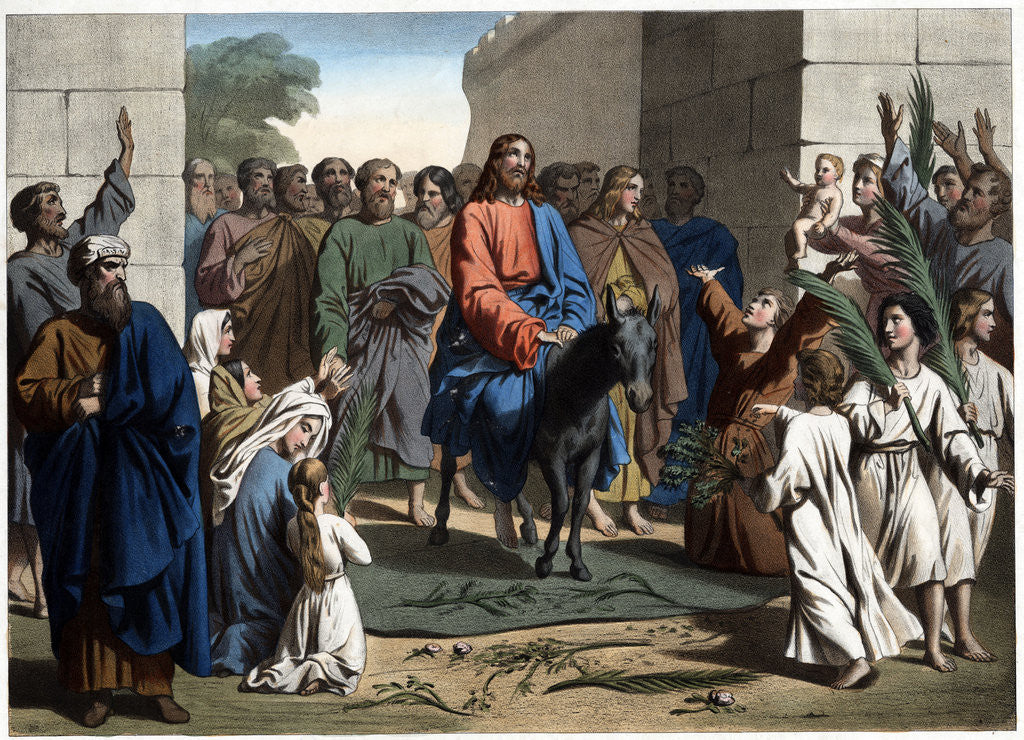 The Triumphant Entry Of Christ Into Jerusalem 19th Century Print