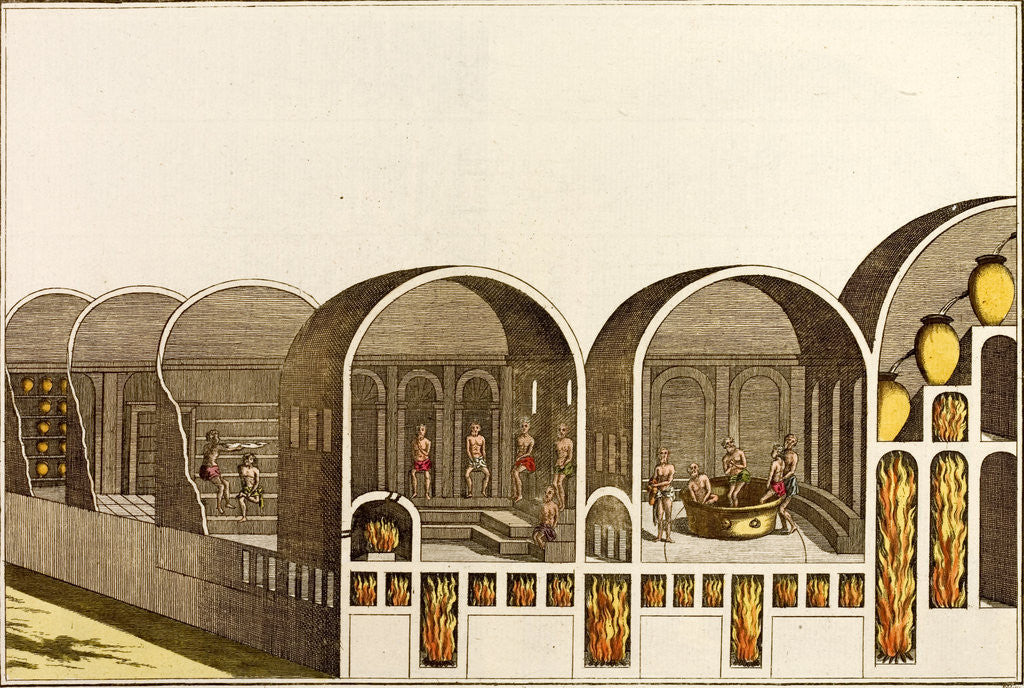Print of Cross Section of Roman Baths posters & prints by Corbis