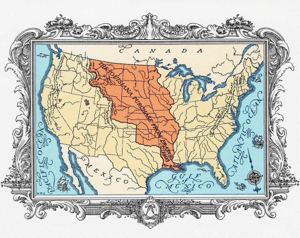 Map Of The Louisiana Purchase From France In 1803 Posters And Prints By Corbis