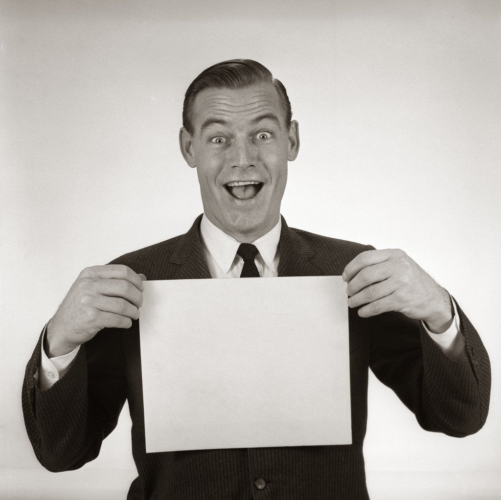 I think it s exciting. Man holding many papers 1950.