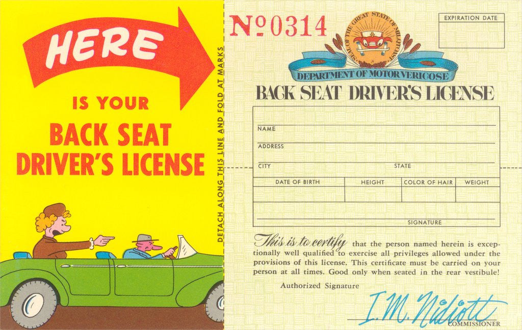 Back Seat Drivers License Posters And Prints By Corbis